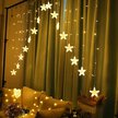 Lampki gwiazdki światełka świąteczne wiszące kurtyna 4m 136 LED (1)