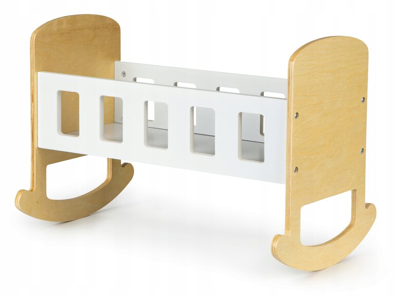 Drewniana kołyska łóżeczko dla lalek ECOTOYS (1)