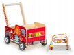 Drewniany pchacz edukacyjny z klockami dla dzieci - Straż Pożarna ECOTOYS (4)