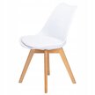 Zestaw 4 krzeseł do salonu jadalni z poduszką Białe ModernHome (3)