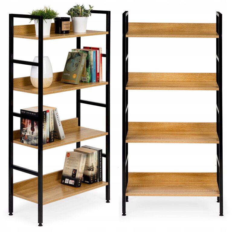 Regał drewniany industrialny szafka półki na książki loft (1)