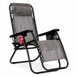 Leżak fotel ogrodowy plażowy regulowane oparcie ZERO GRAVITY ModernHome - szary (1)
