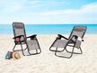 Leżak fotel ogrodowy plażowy regulowane oparcie ZERO GRAVITY ModernHome - szary (2)