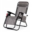 Leżak fotel ogrodowy plażowy regulowane oparcie ZERO GRAVITY ModernHome - szary (4)