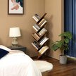 Regał na książki stojak półki brązowy drewniany (2)