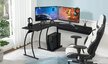 Biurko narożne gamingowe biurowe LOFT szkolny stół czarny (2)