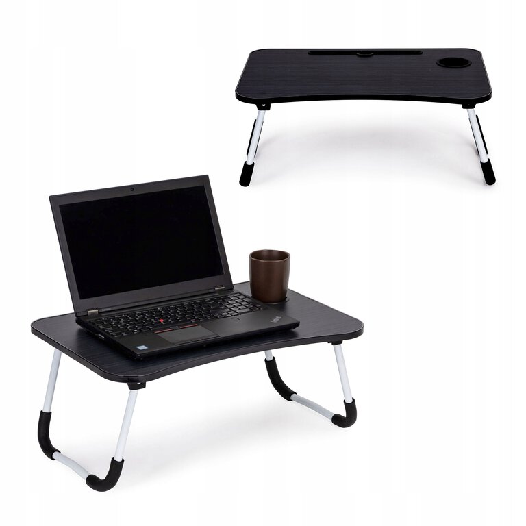 Podstawka pod laptopa stolik do łóżka 60x40cm - Czarna (1)