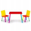 Meble dla dzieci komplet drewniany stół + 2 krzesła kolorowe ECOTOYS (1)