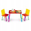 Meble dla dzieci komplet drewniany stół + 2 krzesła kolorowe ECOTOYS (4)