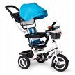 Rower trójkołowy wózek jeździk obracany niebieski (4)