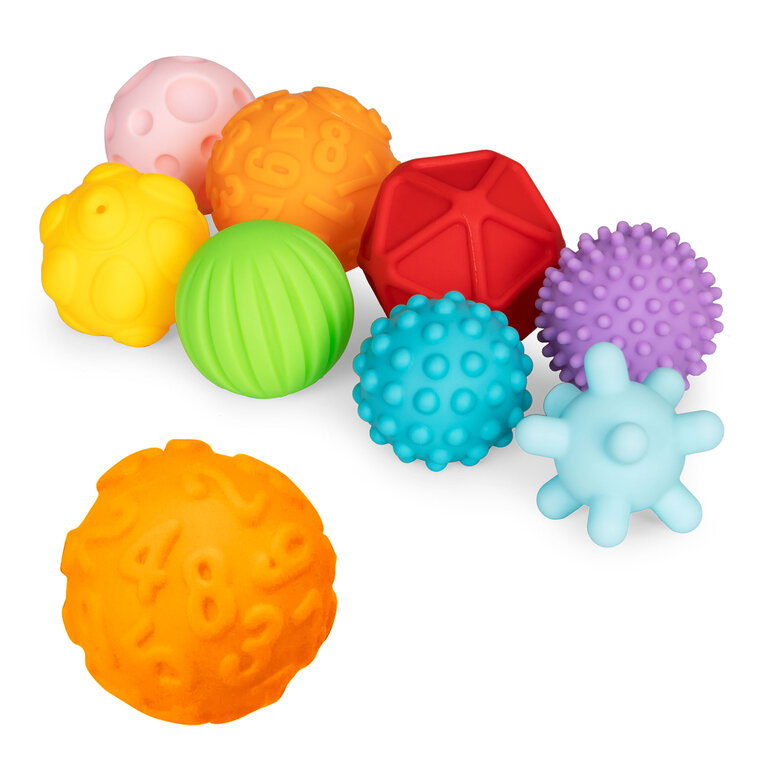 Piłki sensoryczne piłeczki gumowe edukacyjne zestaw 8szt (1)