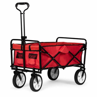 Składany wózek ogrodowy plażowy turystyczny transportowy Czerwony