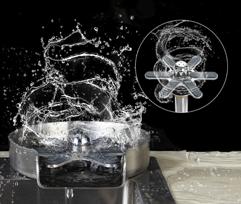Automatyczna myjka do szkła ze stali nierdzewnej szczotkowanej z wężykiem i zaworkiem